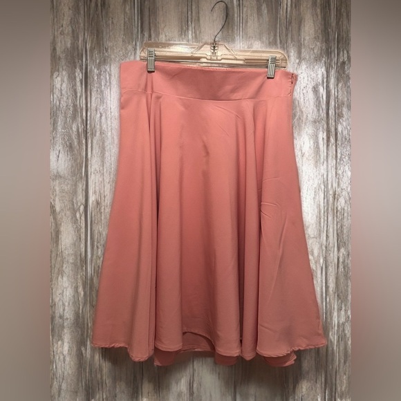 NWT Women’s Vintage Style High Waist Side Zip Flair Shirt Dusty Pink Size XL - Picture 7 of 10